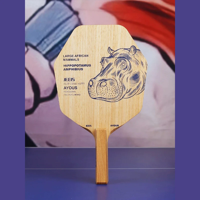 Original JEELS Hex Shape Japanese Table Tennis Paddle 1-Ply Ayous Thickened Table Tennis Racket Weight 102±5g Thickness 10±0.2mm
