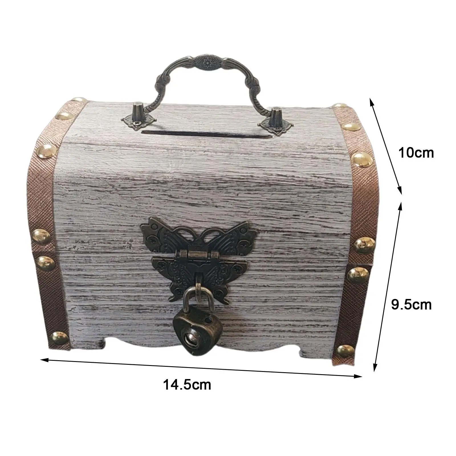 Piggy Bank Multifunctional with Lock and Key Treasure Box for Home Decoration Wedding Pirate Party Favors Children Gifts