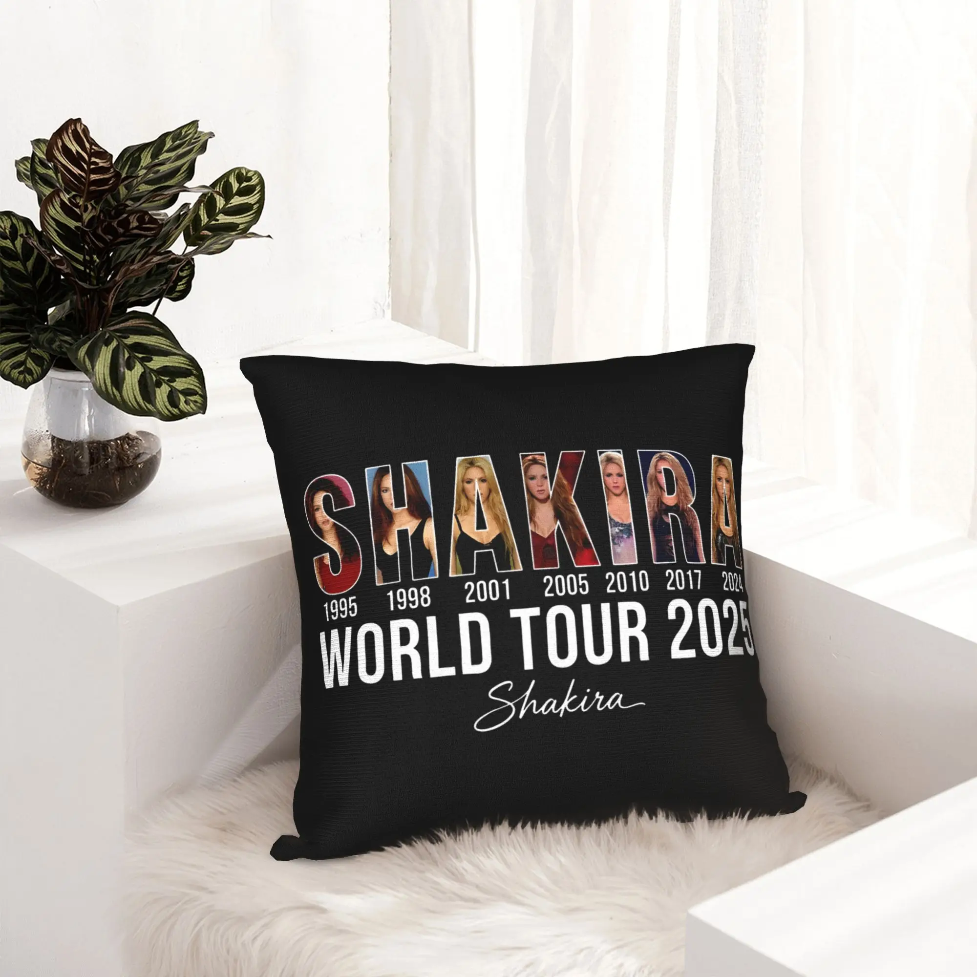 World Tour 2025 Celebration Shakira Design Pillowcase Soft Cushion Cover Decorative Throw Pillow Case Cover Living Room Zippered