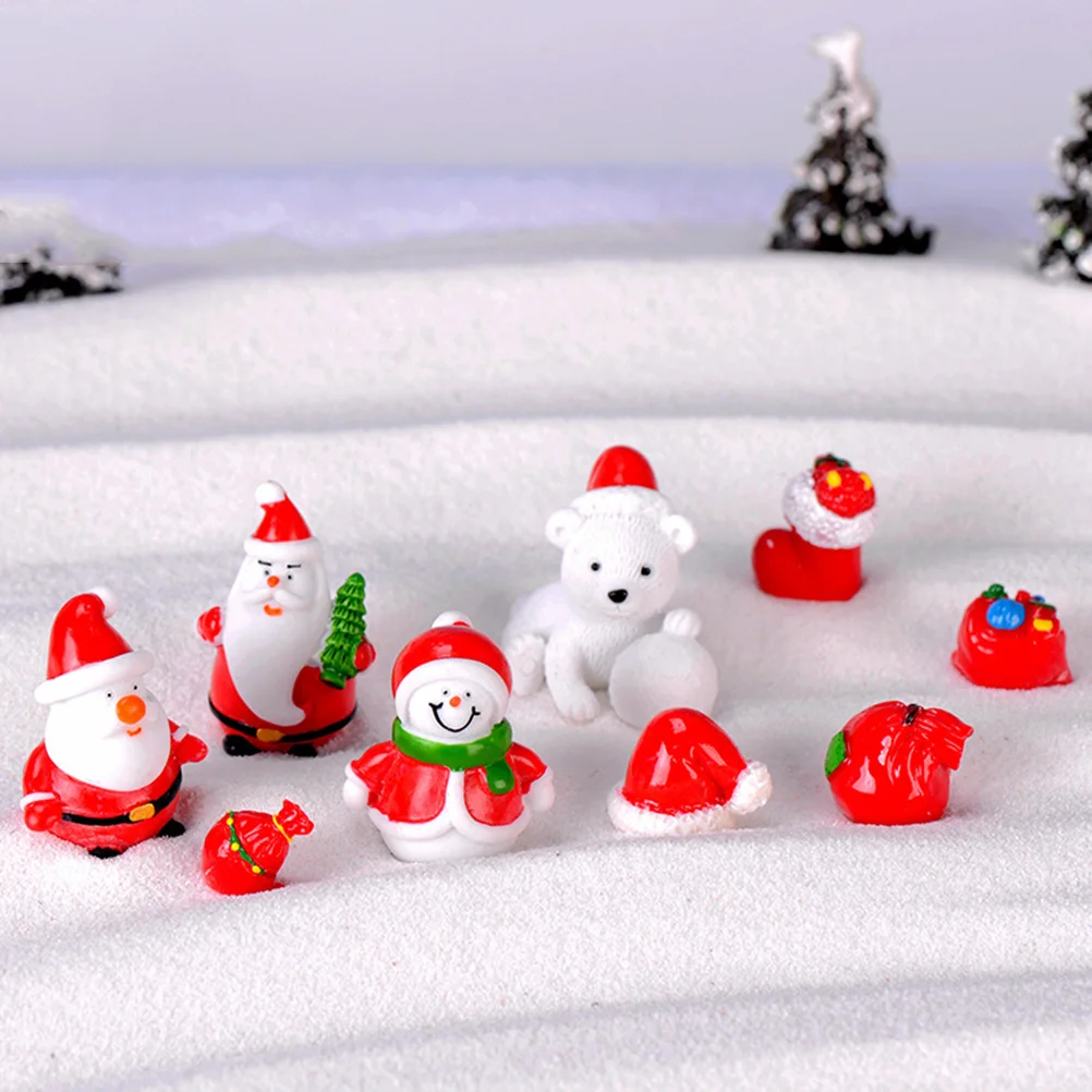 

18Pcs Christmas Resin Miniature Landscape Ornaments Micro Garden Decor Artificial Resin Accessories for Miniature Fairy World