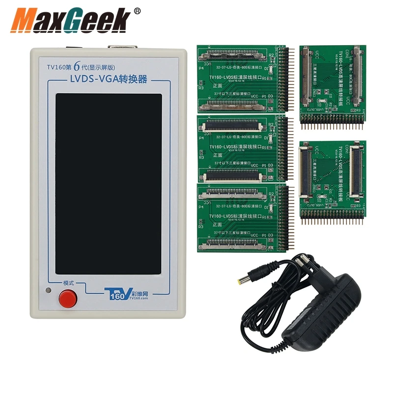 Maxgeek TV160 6TH Generation LVDS-VGA Converter LCD TV Motherboard Tester 4.3