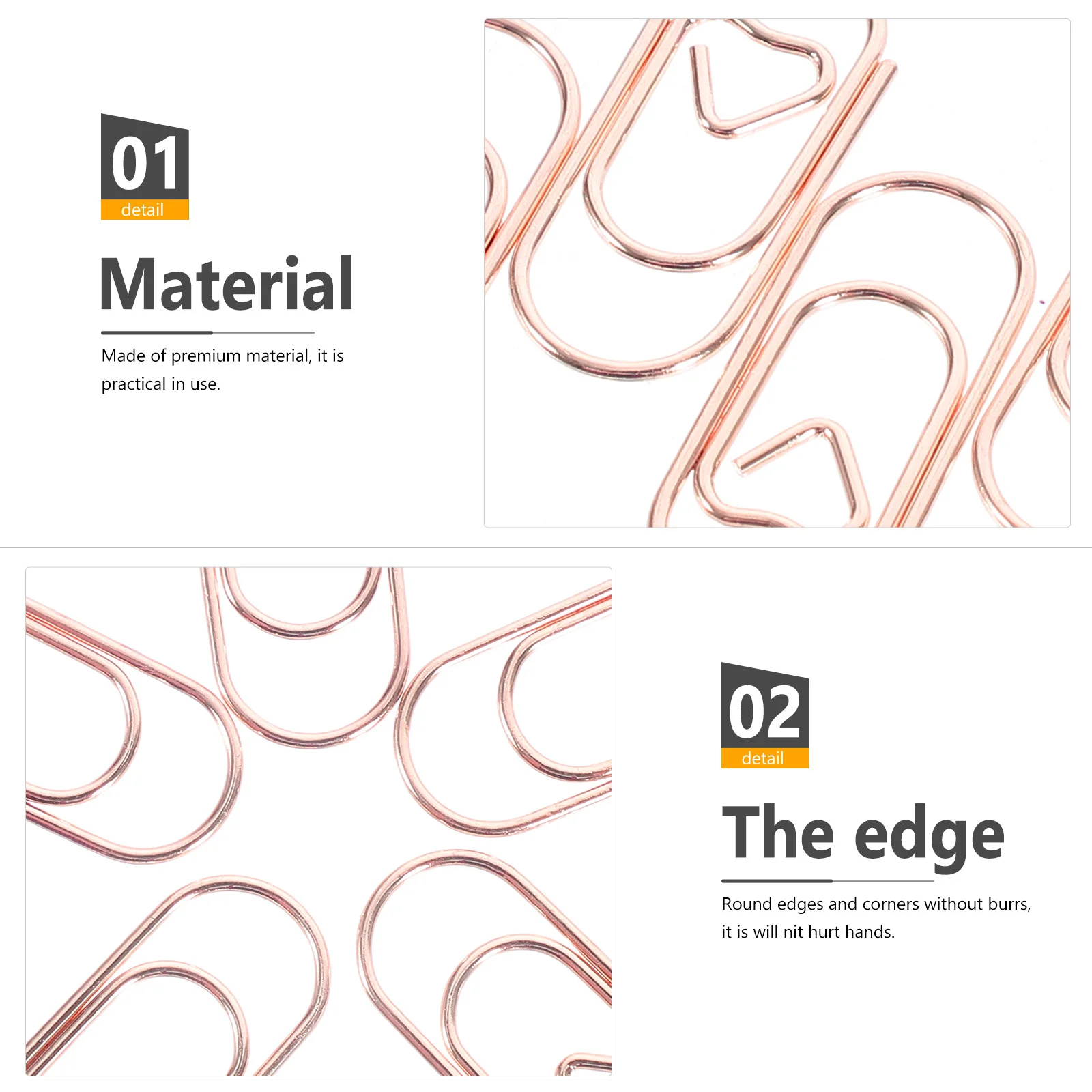 150Pcs Heart Paper Clips Cute Creative Metal Paperclips for Office Document Bookmarks Small Decorative Clips Small Paperclips