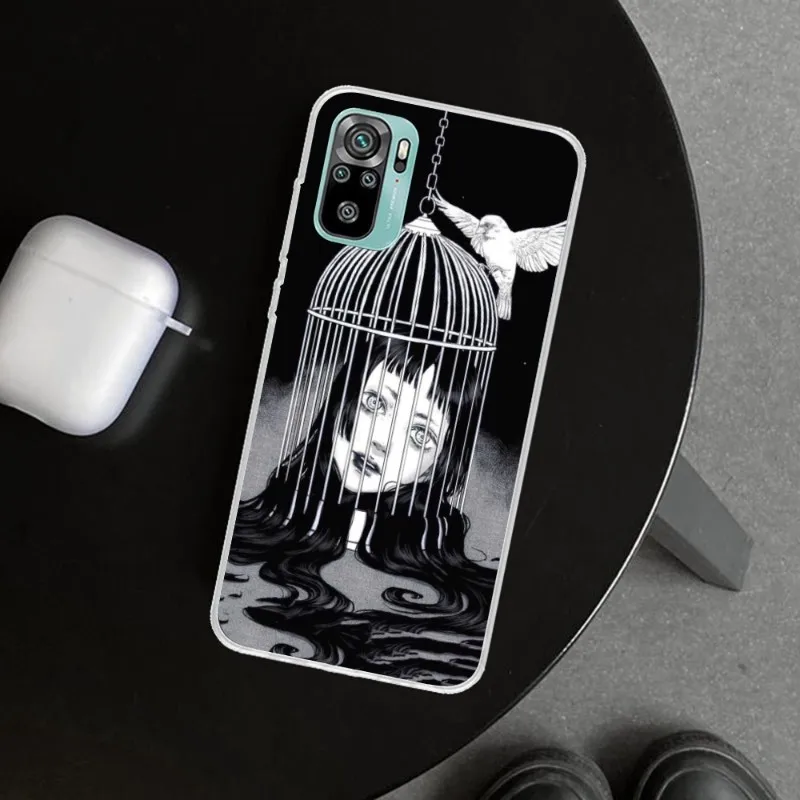 Junji ito Tomie Phone Case for Xiaomi 12 11T 10 9 Redmi Note 11 10 10S Pro 9 9A 8 Transparent Silicone Phone Funda Cover