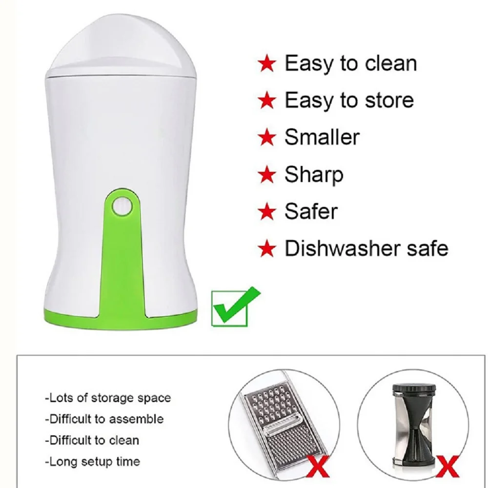 Ручная спиральная овощерезка редис, спираль для огурцов с 2 лезвиями, многофункциональная кухонная вращающаяся овощерезка, белая