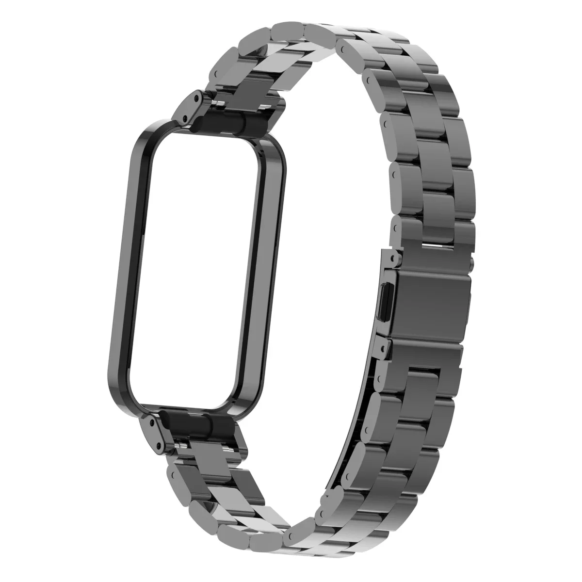 suitable for Redmi Smart Band Pro  solid three-bead stainless steel metal watchband metal protective case integration