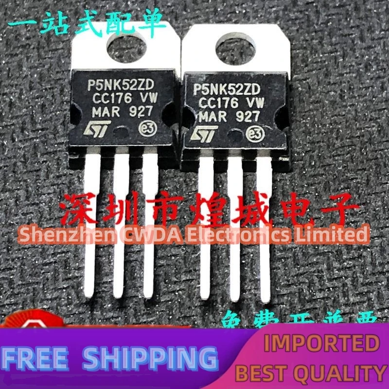 10 PIÈCES-20 PIÈCES P5NK52ZD STP5NK52ZD TO-220 520V 4.4A En Stock