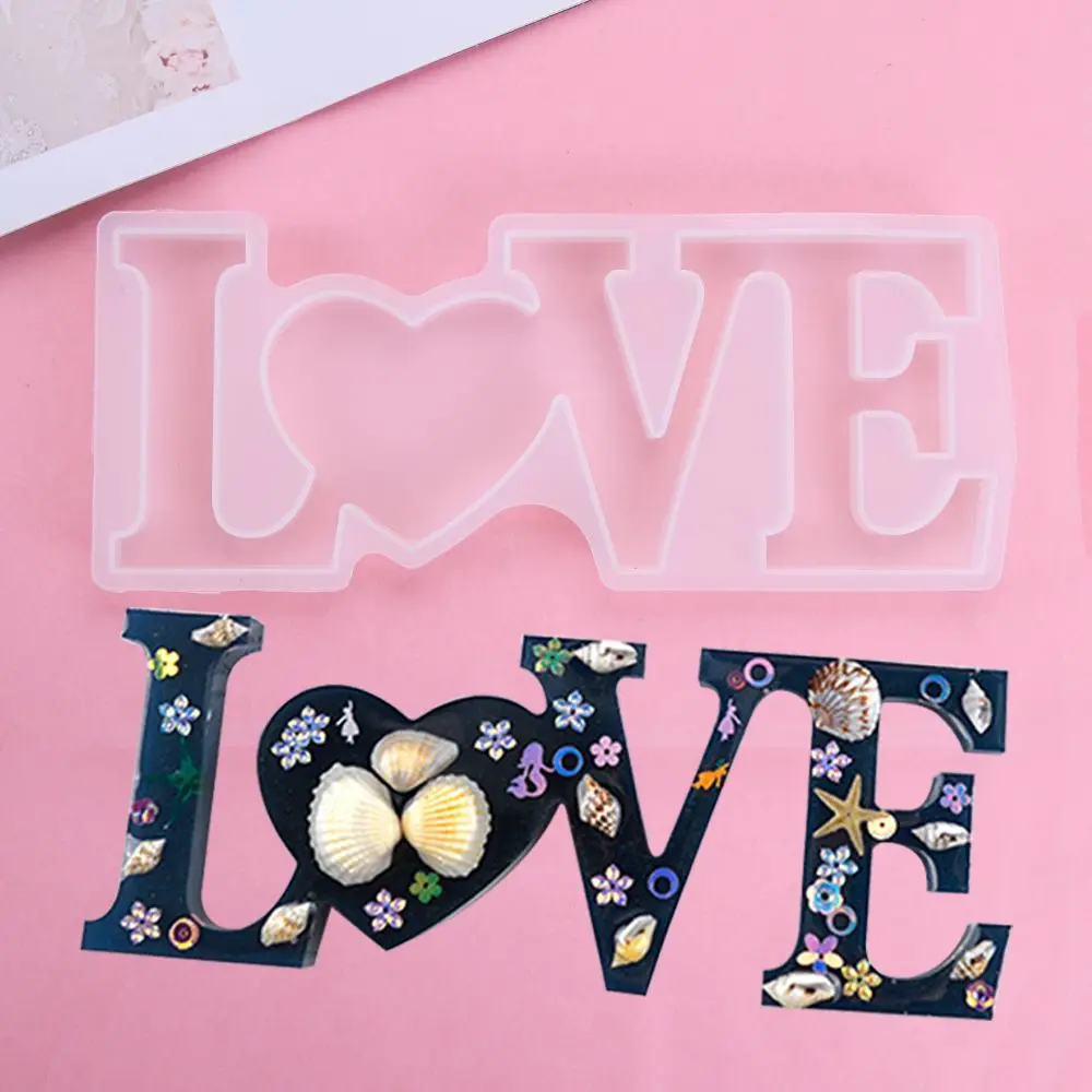 Handgemaakte Epoxy LIEFDE/HOME Kristallijm Mallen Letters Hars Schimmel Siliconen Mal Sieraden Maken Tool