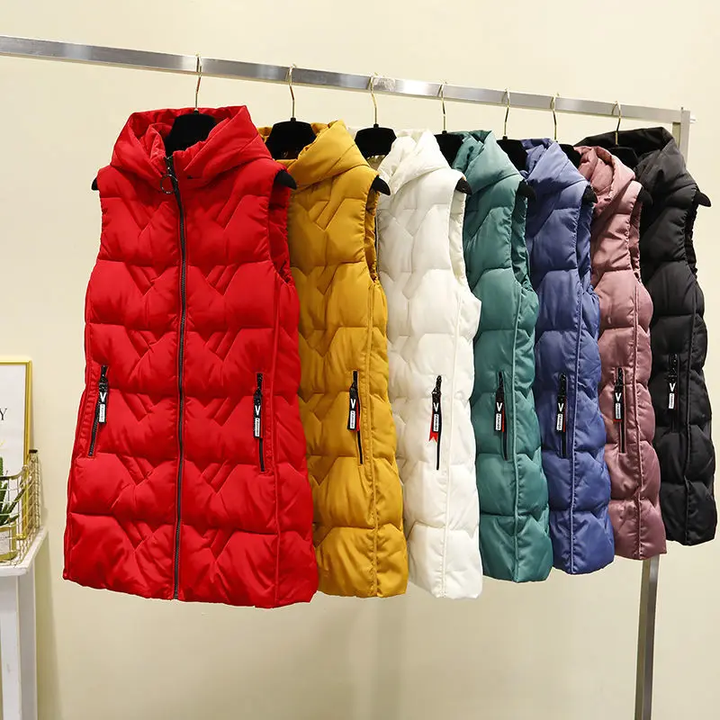

2025 New Autumn Winter Hot Selling Women'S Fashion Casual Female Warm Vest Outerwear Hooded Casual Waistcoat Ladies Vest Jacket