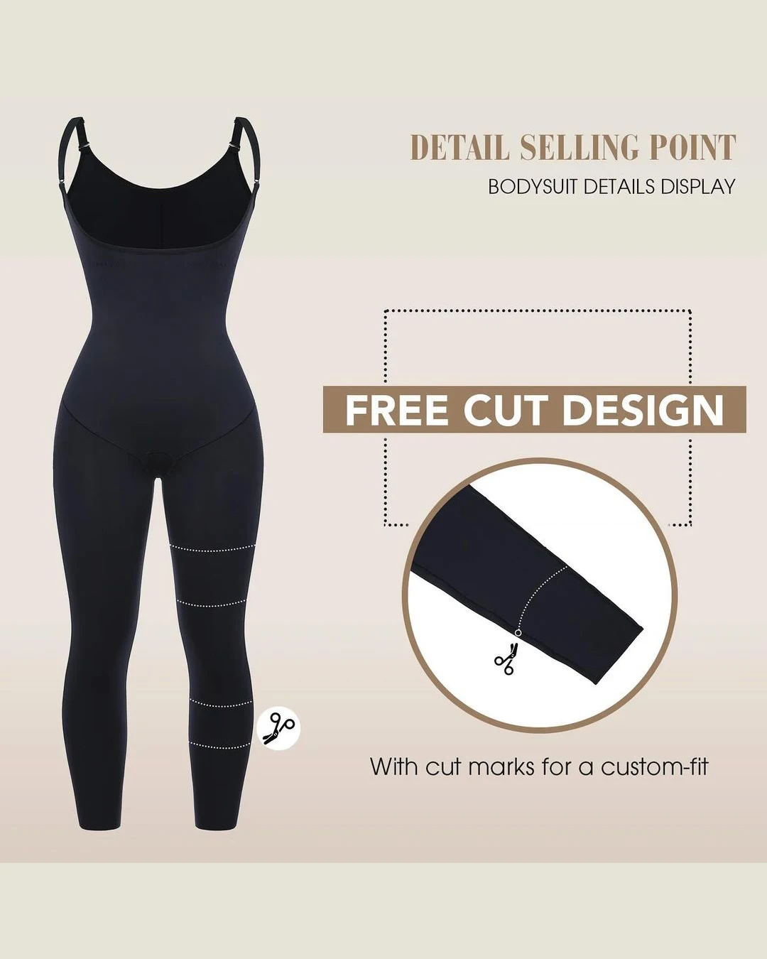 Fajas Women\'s Shapewear Bodysuit With Tightening Straps Sleeveless bare chest jumpsuit Tummy control Traceless body shaper
