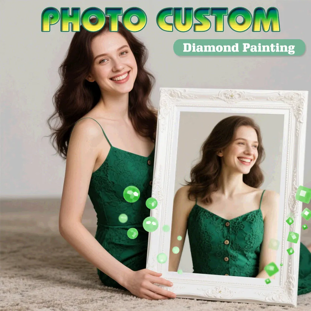 HUACAN DIY Foto Benutzerdefinierte Diamant Malerei Bild von Strass Voll Platz Runde Diamant Stickerei Home Decor ﻿