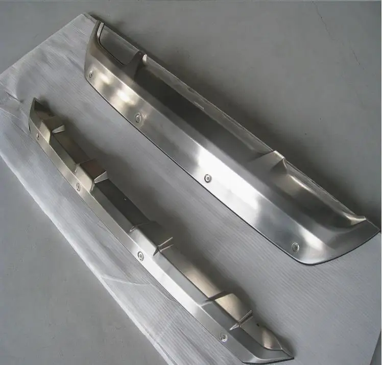 Stainless Steel Car Front + Rear Bumper Protector Guard Skid Plate Guard Bar Trim For Hyundai Tucson 2015-2018