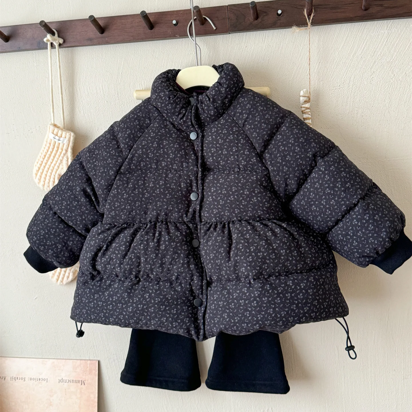 

Children Clothes Kids Casual Warm Coat Winter 2025 Korean Style Girls New Stylish Floral Cotton-padded Jacket Thick Stylish Coat