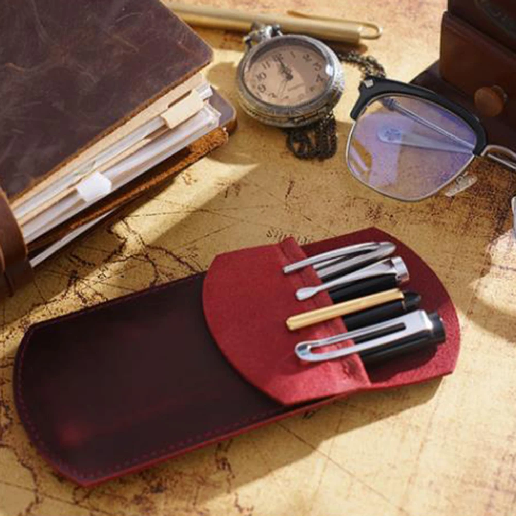 

Pencil Case Vintage Pen Bag Protective Pouch Holder Container Writing Tools Storage Solution Desk