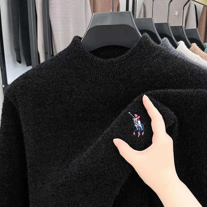 

High end brand men's round neck long sleeve warm pullover popular autumn winter embroidered boutique top casual knitted sweater