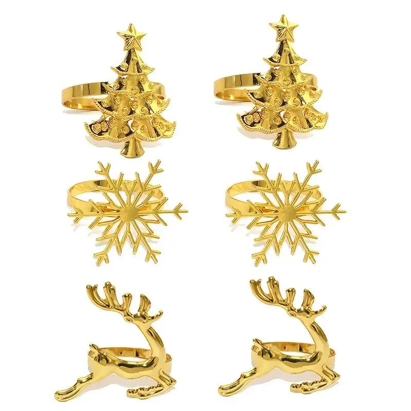 

Gold & Silver Metal Napkin Ring Set, Elegant Table Decoration for Festival, Party, Wedding & Banquet
