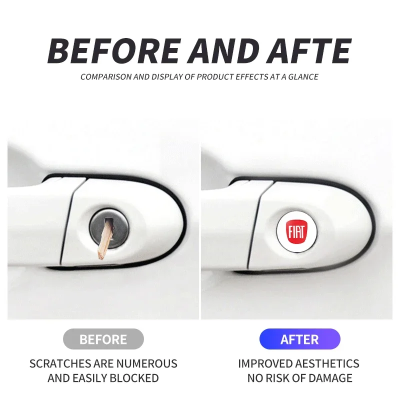 2/5/10PCS Car Lock Sticker Keyhole Anti-blocking Protection Styling For Fiat 500 Punto Stilo Ducato Palio Bravo Doblo Panda B