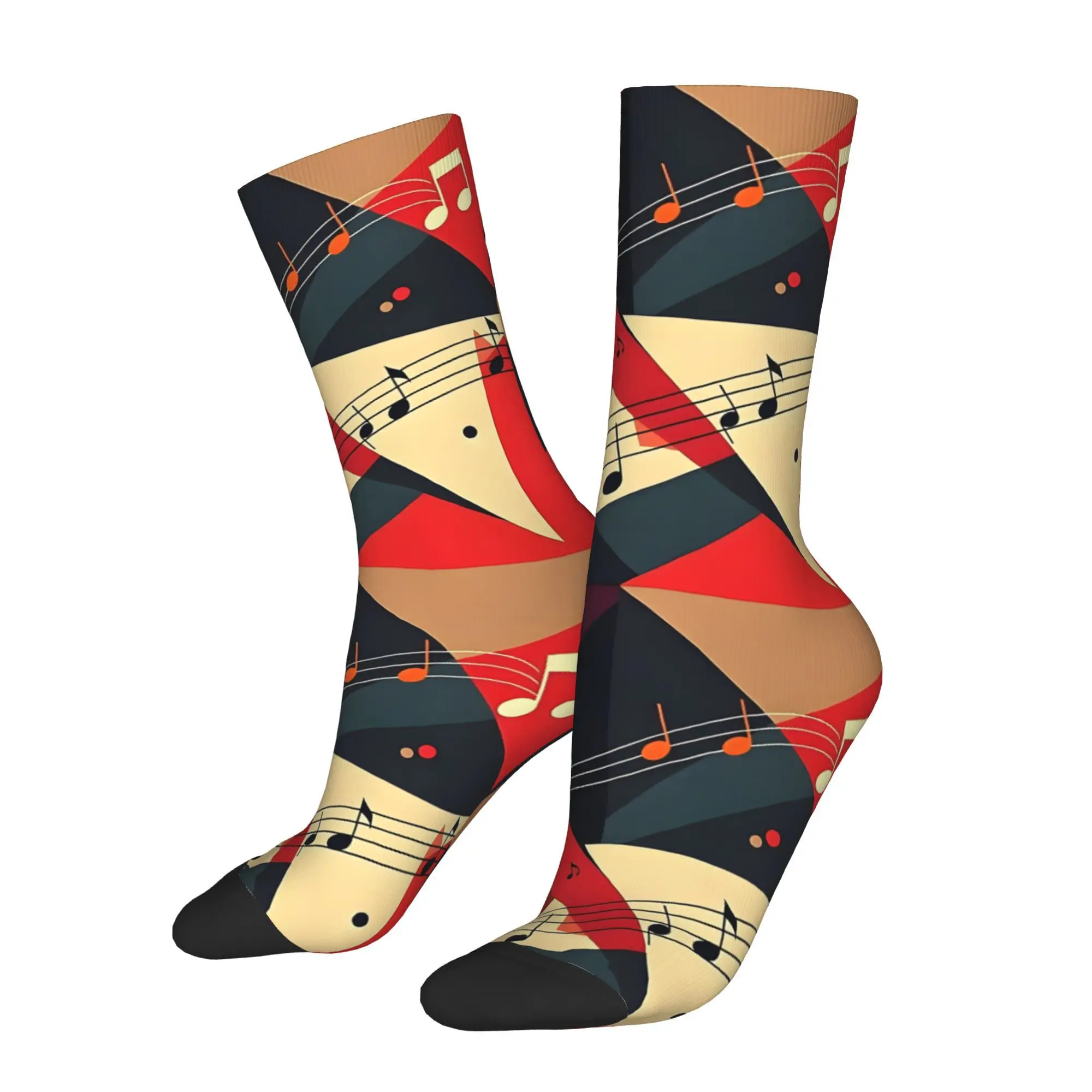 

Забавные носки для мужчин, музыкальные, хип-хоп, винтажные, счастливые, качественные, с принтом, носки для экипажа, бесшовный подарок