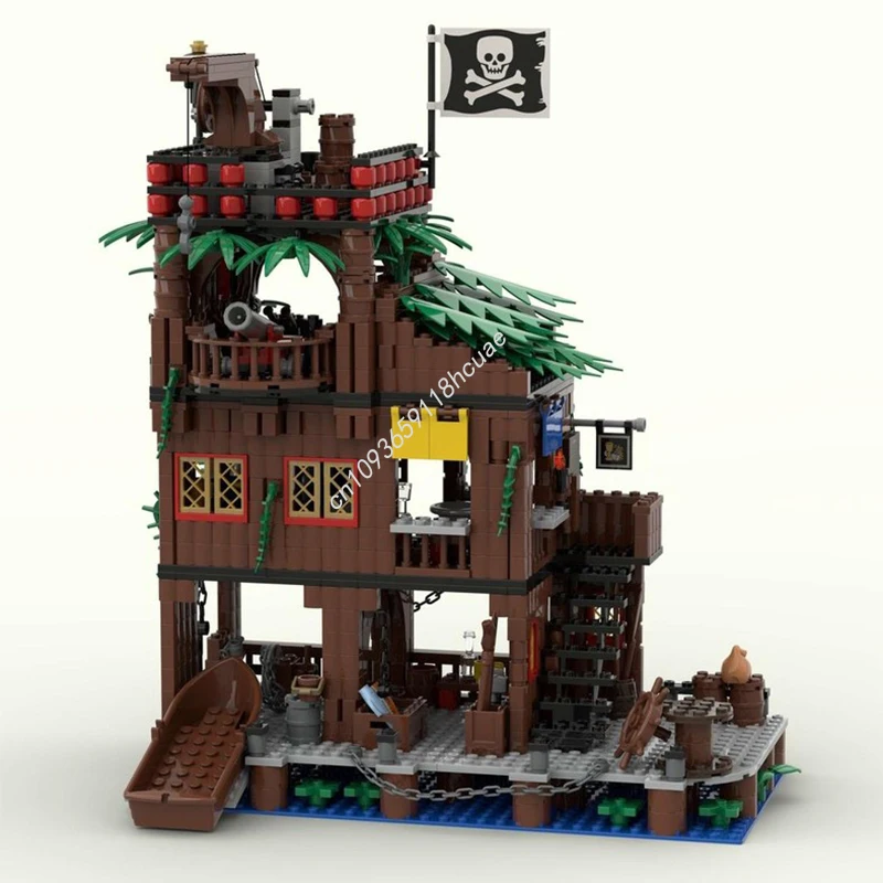 923 Stück MOC Piratenpern gebaut im Stil 90er Jahre Piraten Modellbausteine Montieren Sie modulare DIY-Spielzeuge Geburtstag Weihnachtsgeschenke