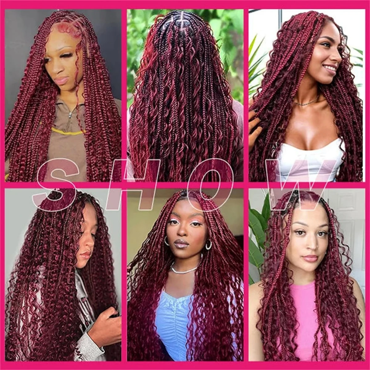 Burgund 99J #   Tiefe Welle Bulk Flechten Haarverlängerungen 100 % Echthaar Bulk No Weft Boho Braids Brasilianisches Reines Haar Bundles