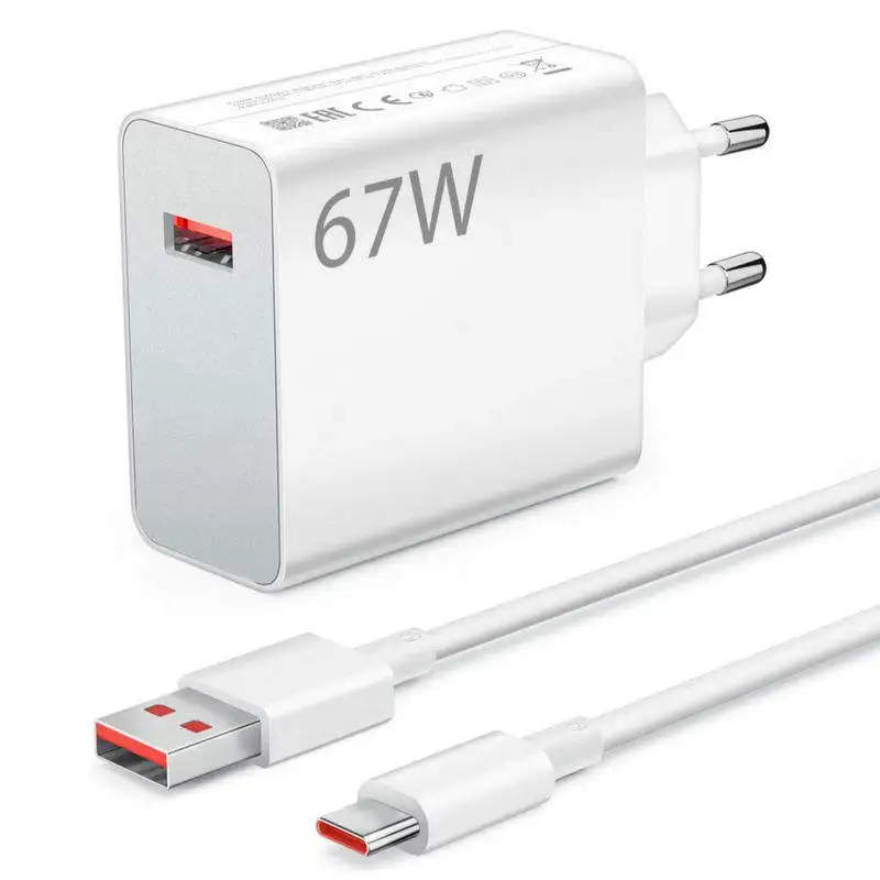 Chargeur rapide Turbo 67W compatible, câble de charge Type-C 6.1A avec transfert de données 480 Mbps, adaptateur mural compact avec puce intelligente pour une charge rapide et sécurisée, cordon de 1 m pour la maison, le bureau et les voyages