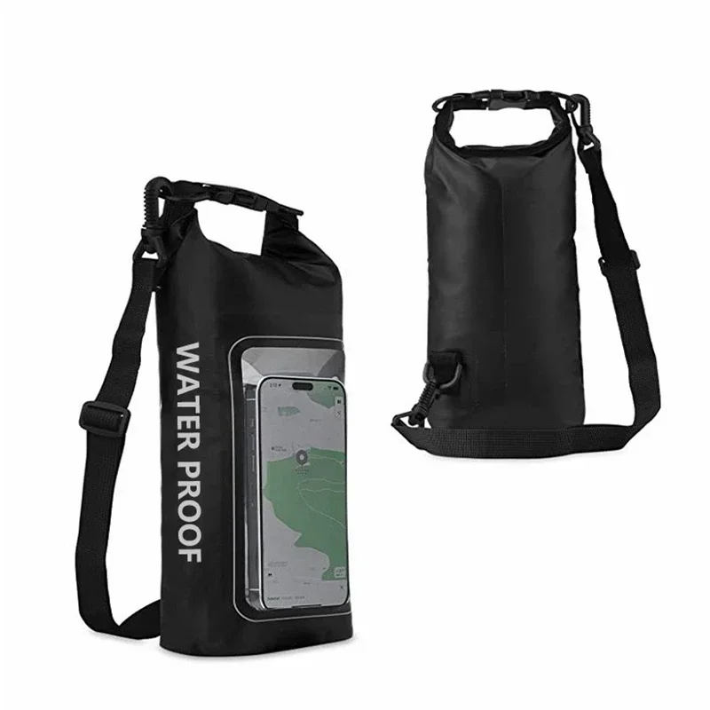 Impermeável seco saco para esportes ao ar livre, Touch Screen, PVC sacos para Trekking, deriva, rafting, surf, caiaque, Camping equipamentos, 2L