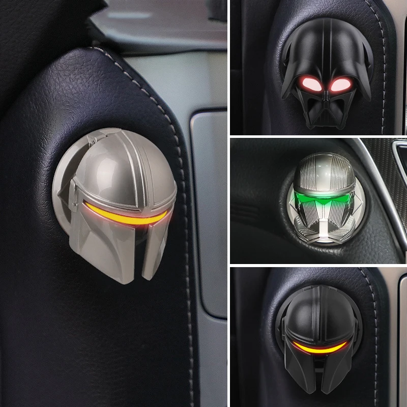 Disney Mandalorian Series Metal 3D Car Interior Engine Ignition Start Stop Button Protective Cover Sticker Toys for Fans Gift