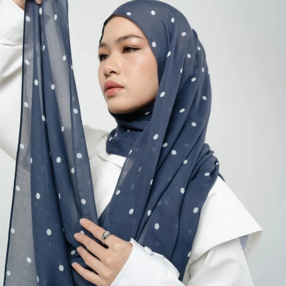 Sweet Sunscreen Polka Dot Headscarf Long Head Wrap Hijab Scarf Cotton Turban Thin Large Shawl Clothing Accessories
