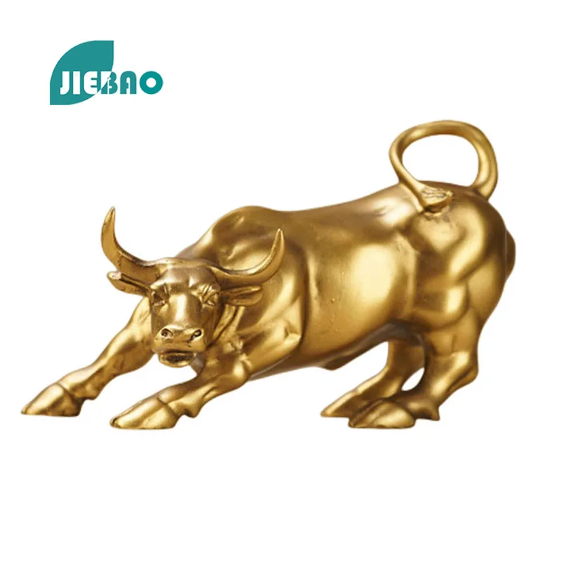 Wall Street Bull Room Decor  Golden Cattle Ornaments Home Statue Figurine Sculpture Desk Nordic Livingroom Decoration