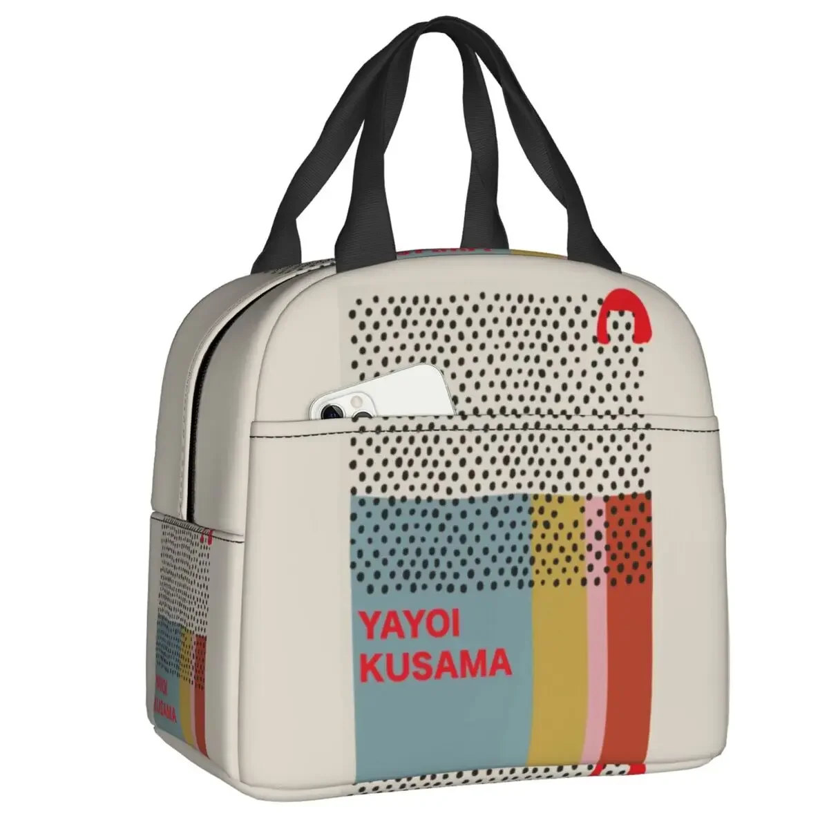 Yayoi Kusama Dots Abstract Art Lunch Box Women Multifunction Resuable Cooler Thermal Food Insulated Lunch Bag Office Work