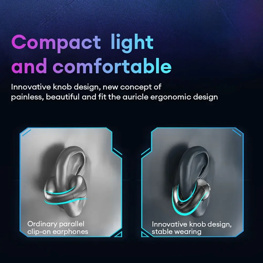 Monster AC600 Earclip 디자인 무선 블루투스 이어폰 고품질 소음 감소 HD 통화 이어 버드 방수 스포츠 헤드폰