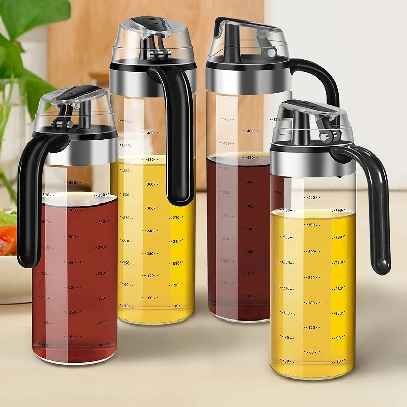 Dispensador de botellas de condimentos para cocina, botella de salsa, botellas de almacenamiento de vidrio, especias, aceite en aerosol, vinagre, herramientas creativas de cocina, 2 uds.