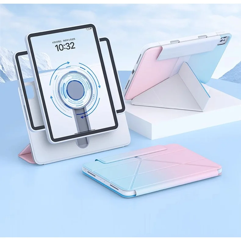 

720° Rotating Magnetic Sliding Case for Ipad 10.2 9th 2022 10th Gen 10.9 Pro 11 2022 2021 2020 Pro 11 2018 Air 5th Air 4 10.9