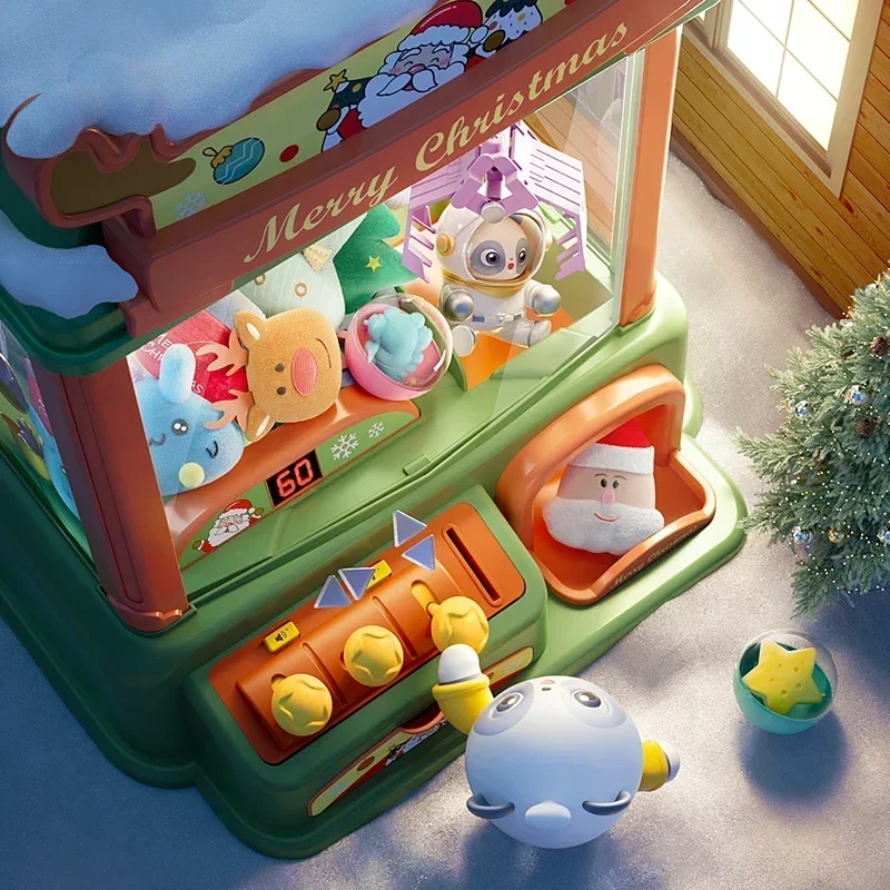 2025 أفضل هدايا عيد الميلاد للأطفال آلة مخلب كبيرة بيع لعبة كبسولات الممرات مع آلة الحلوى مع جوائز مع صوت أضواء