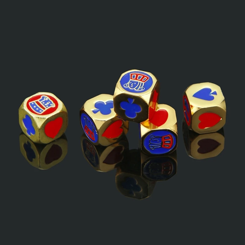 4 Pcs/Set Metal Practical Table Game Dices Games Dices Set Standard Six Sided Dices for Table Games