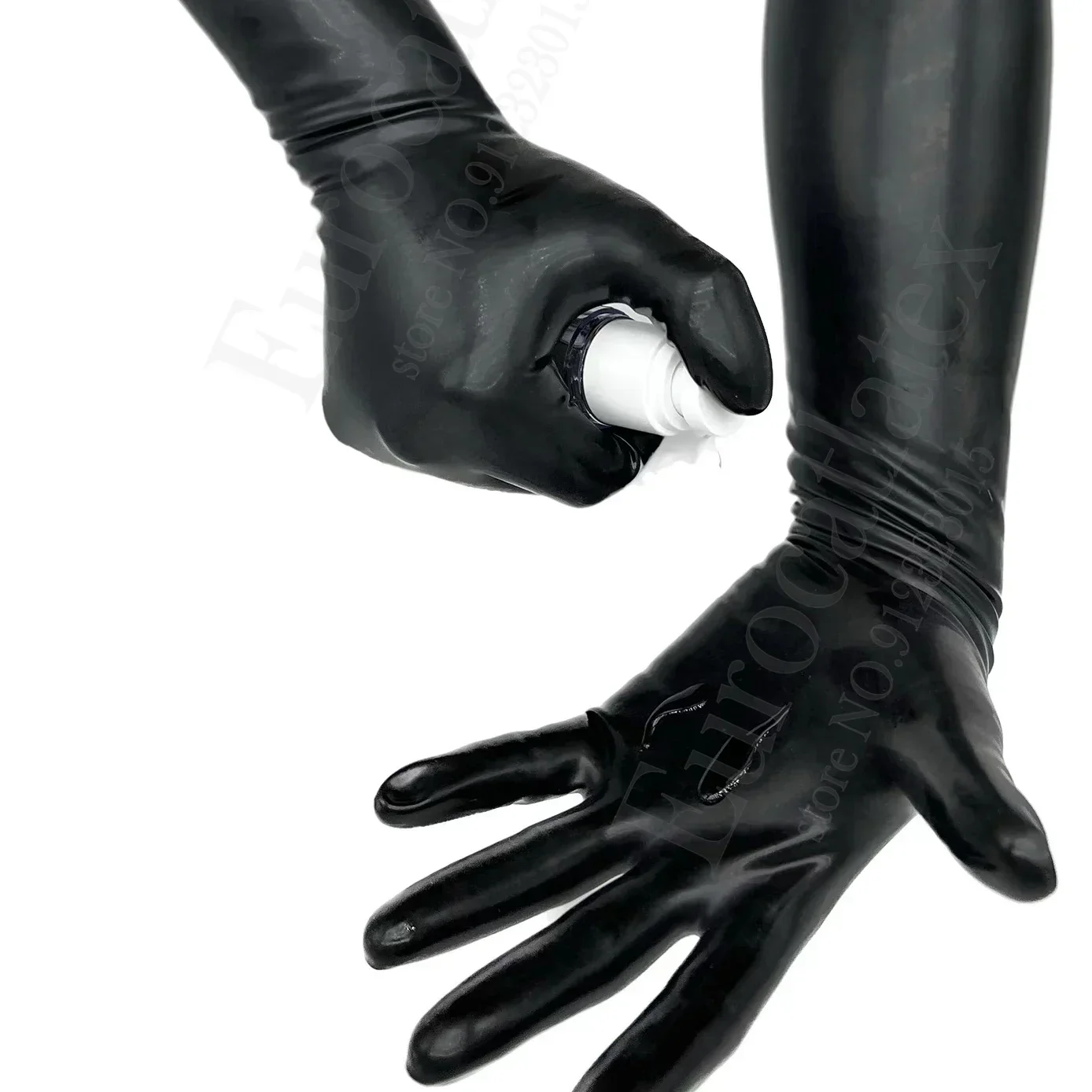 men Latex Gloves rubber socks  Sexy Black Short  Gloves Adult Unisex Seamless chlorine  One-time molding fetish wear