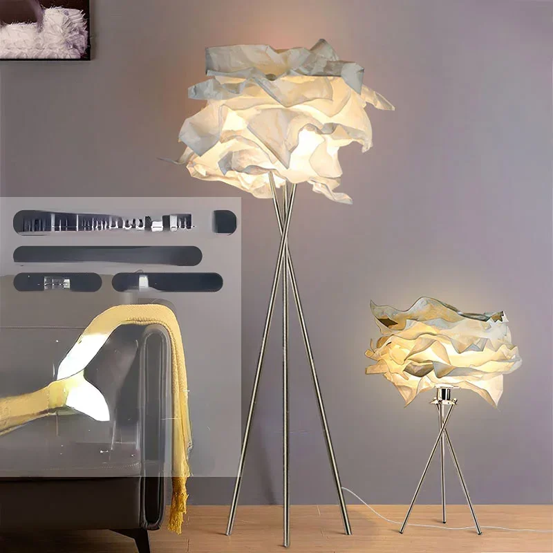 

Personalized Creative Clouds Led Floor Lamps Paper Lampshade Bedroom Bedside Lamp Restaurant Bar Decorative Ambient Lights