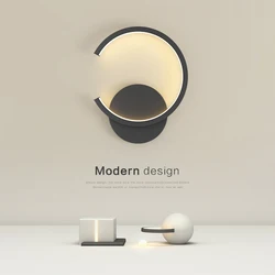 Modern LED Wall Lamp Nordic Black White Golden Wall Lighting For Living Bedroom  Aisle Home Decor Fixtures Indoor Wall Lamps