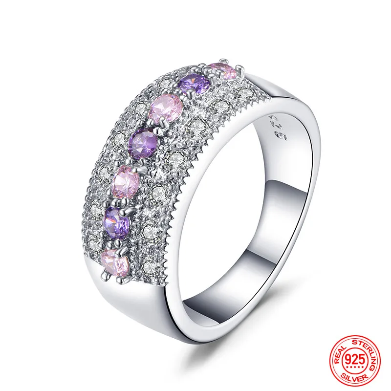 خواتم الزركون الهندسية من الفضة الإسترليني عيار 925 للنساء مجوهرات الزفاف العصرية #2