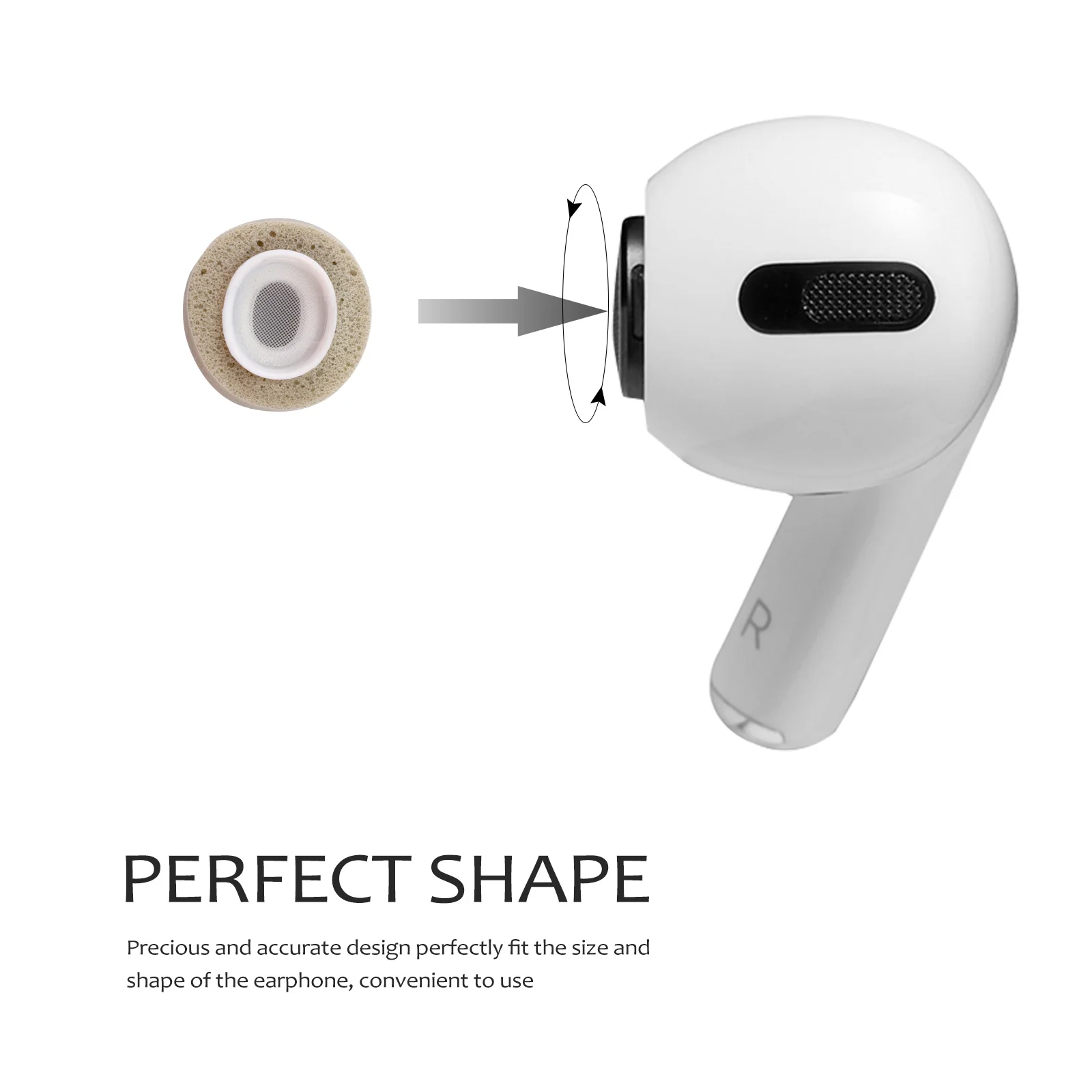 

3Pairs Earphone Caps Memory Earbuds Tips Perfect Fit Compatible for AirPods Pro Noise Cancelling Replacement Ear Pads