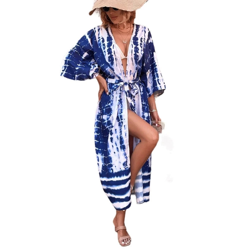 

Open Front Swimsuit Long Kimono Cover Up Beach Long Cardigans