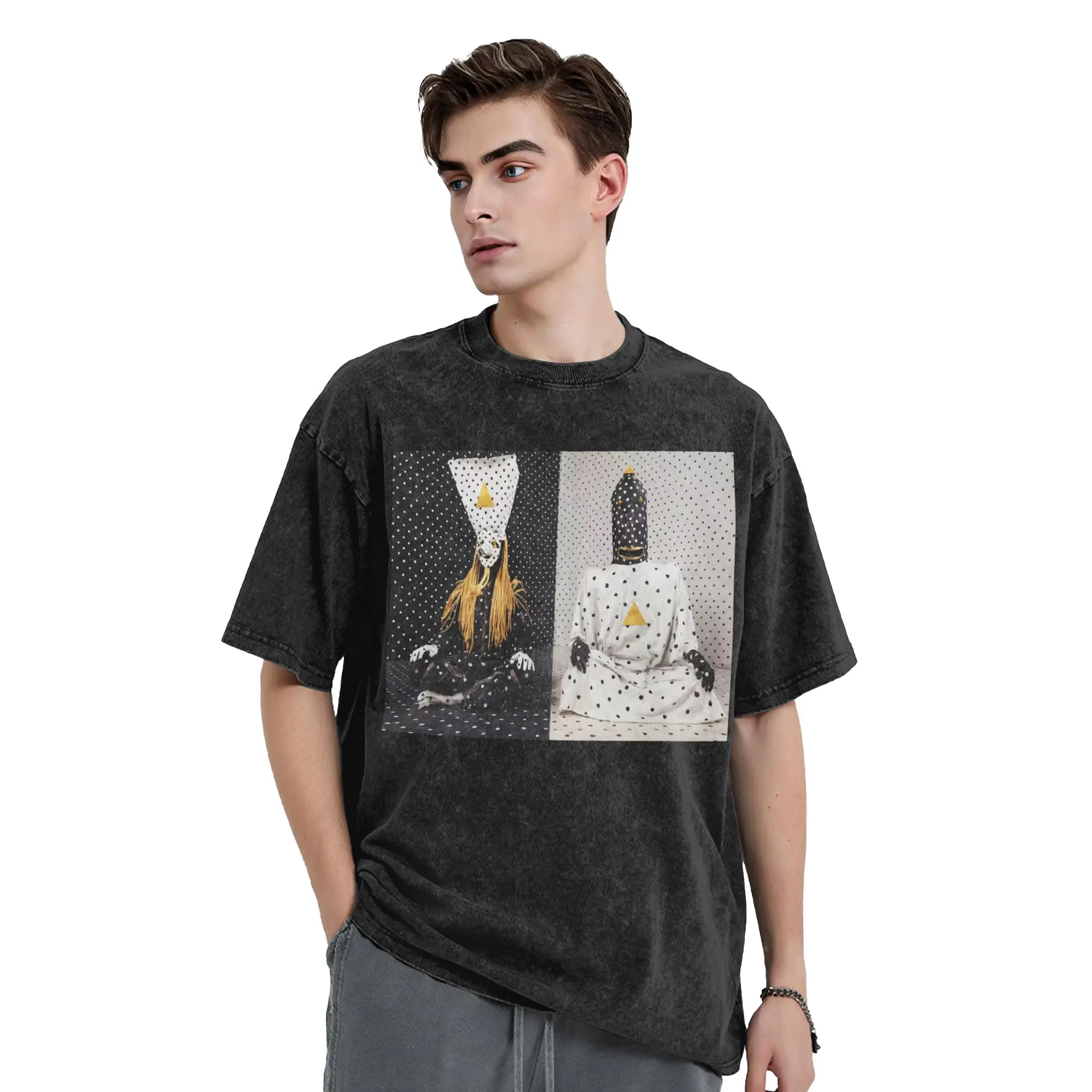 Washed T Shirts Angine De Poitrine Novelty T-Shirt Street 2026 Band  Polka Dot Streetwear Short Sleeve Printed Tops Tee Shirt