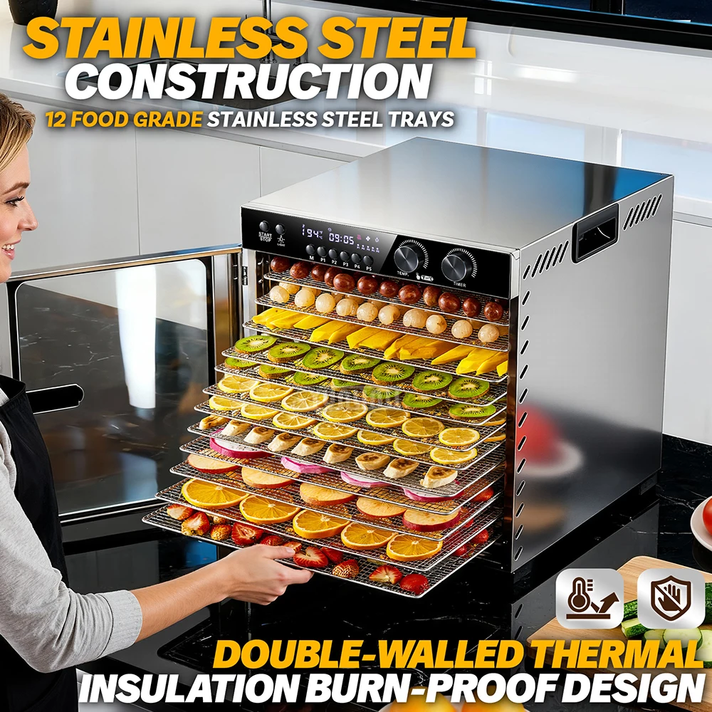 12-Layer Deshydrateur Alimentaire Fruit Dried Machine Deshidratador De Alimentos Y Frutas