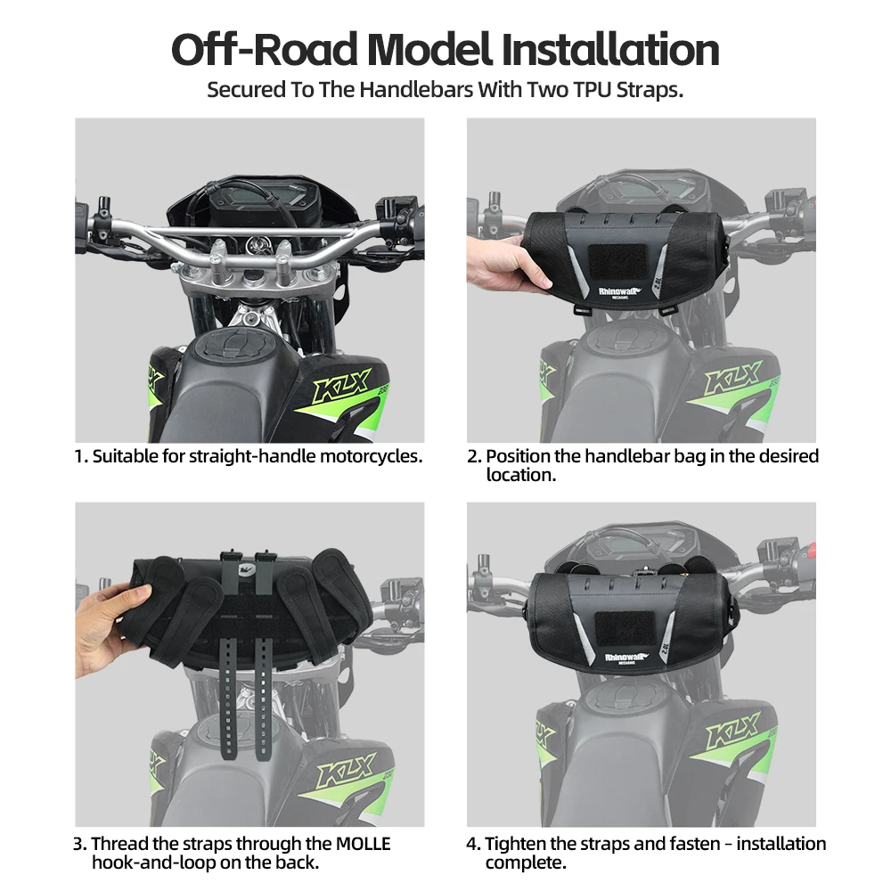 Rhinowalk دراجة نارية حقيبة مقود الدراجة مقاوم للماء العالمي 2L الدراجات السفر الكتف تخزين حقيبة الهاتف دراجة نارية الملحقات #6