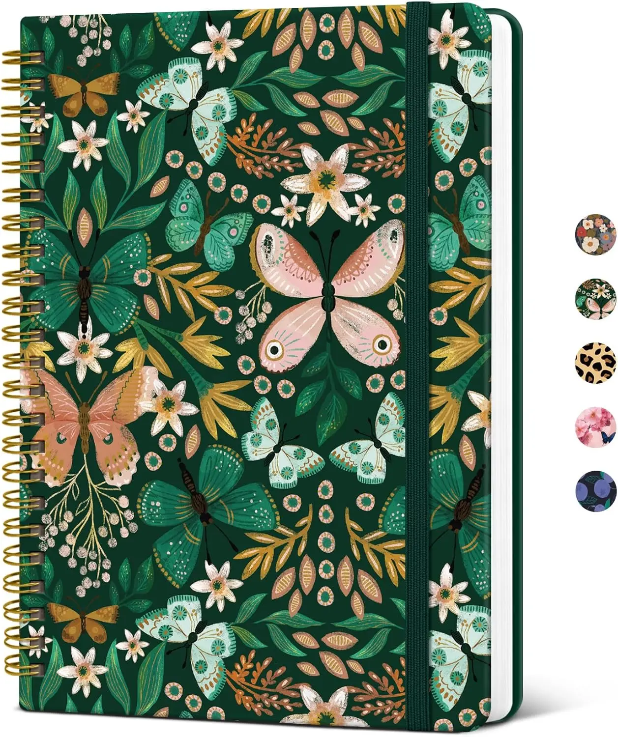 

A5 Hardcover Spiral Journal, 140 Lined Pages, Cute Aesthetic Notebook for Women, College Ruled, Work & Note Taking