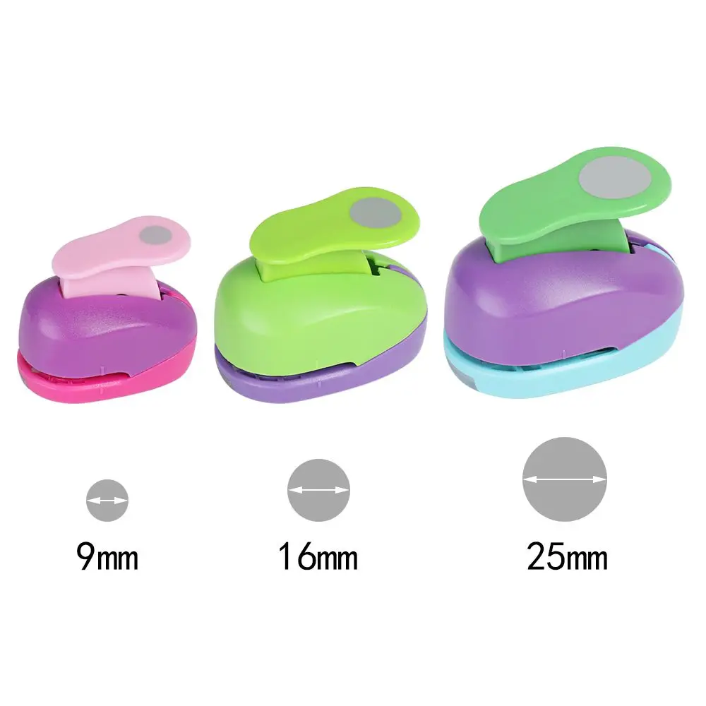 Dispositivo di goffratura rotondo Macchina per goffratura educativa per bambini Dispositivo di goffratura Manuale Taglierina di carta fai da te 9mm 16mm 25mm