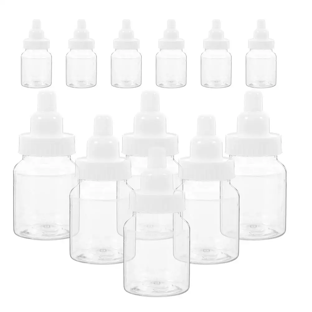 

24 pcs Baby Candy Baby Show Water Bottle Labels Boxes Transparent Plastic Ideal Gift Decor Mini Favor Boxes