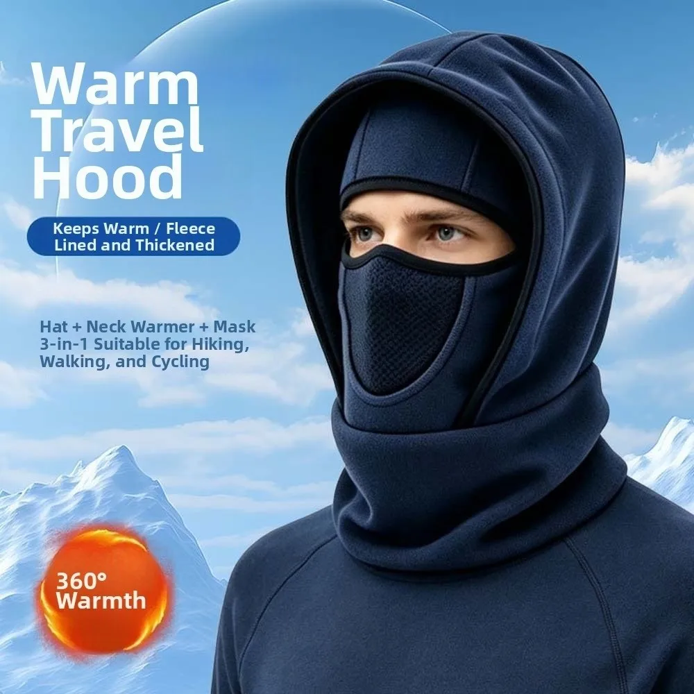 Fleece Lined Fleece Balaclava Lightweight Full Coverage Winter Cycling Hat Soft Velvet Breathable Mesh Ski Face Mask