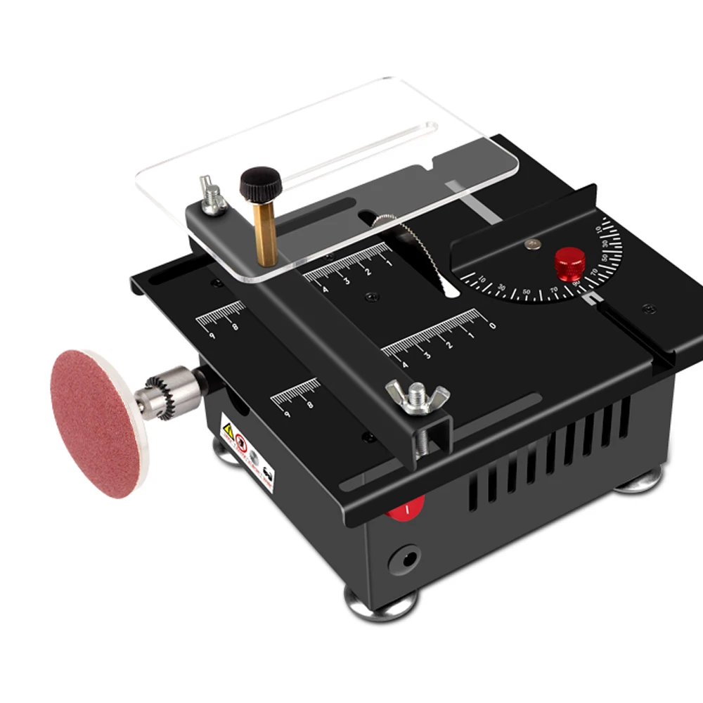 Sega da tavolo piccola da tavolo con batteria al litio per uso domestico fai-da-te, tagliatrice modello di precisione in plastica per la lavorazione del legno