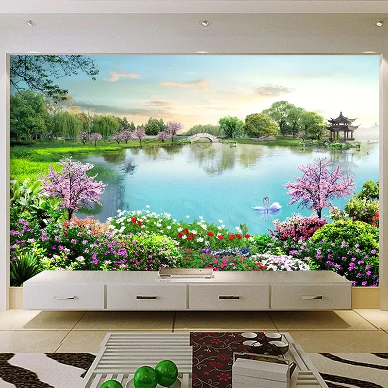 

Custom Mural Wallpaper 3D Nature Landscape Lake Photo Wall Painting Living Room Background Wall Covering Home Decor Fresco