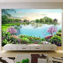 Custom Mural Wallpaper 3D Nature Landscape Lake Photo Wall Painting Living Room Background Wall Covering Home Decor Fresco
